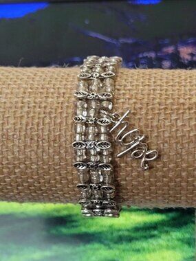 HBJ Signature Piece Turquoise Clear Beads with Silver Charm